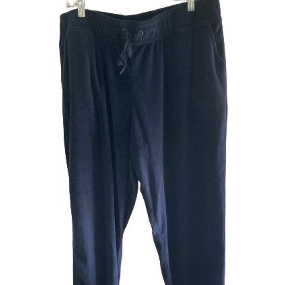 Cuddl Duds Navy Blue Soft Velour Warm Lounge Pants w Pockets, Comfortable, PXL - Picture 4 of 5